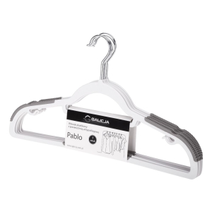 Komplet wieszaków plastikowych z powierzchnią antypoślizgową PABLO 5 sztuk